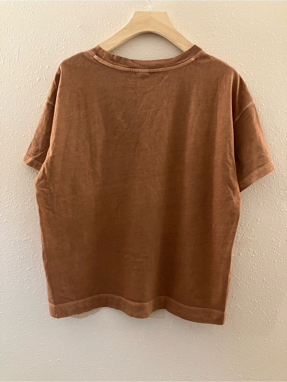 Old Navy Women’s Vintage Boxy Crewneck T-Shirt Caramel Bronze Brown Medium - Picture 7 of 11